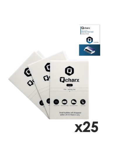 Laminas de proteccion frontales qcharx hidrogel hd qx1 lite 25 unidades