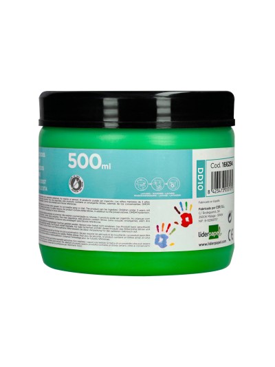 Pintura dedos liderpapel tarrina de 500 ml verde
