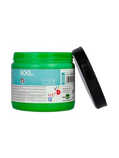 Pintura dedos liderpapel tarrina de 500 ml verde
