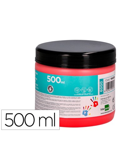 Pintura dedos liderpapel tarrina de 500 ml rojo