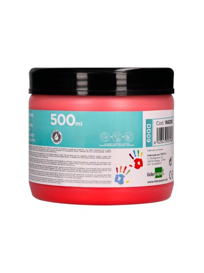 Pintura dedos liderpapel tarrina de 500 ml rojo