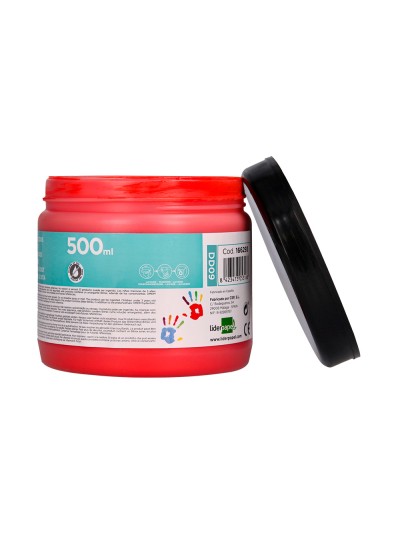 Pintura dedos liderpapel tarrina de 500 ml rojo