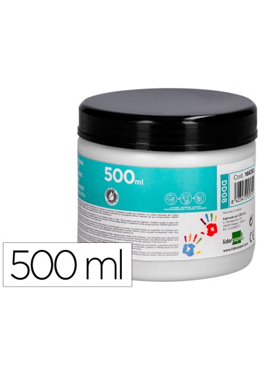 Pintura dedos liderpapel tarrina de 500 ml blanco
