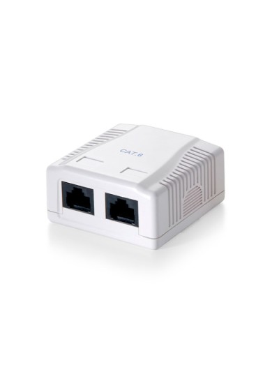 Roseta de superficie equip categoria 5e 2x hembras rj45
