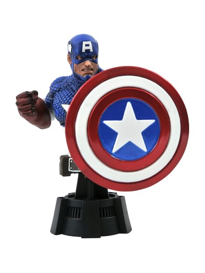 Figura busto diamond select toys marvel animado capitan america escala 1 - 7 resina
