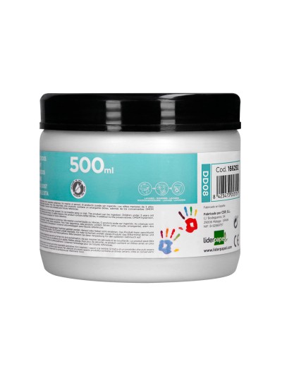 Pintura dedos liderpapel tarrina de 500 ml blanco