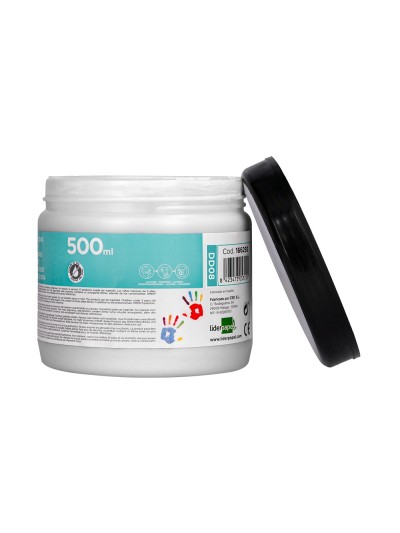 Pintura dedos liderpapel tarrina de 500 ml blanco