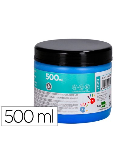 Pintura dedos liderpapel tarrina de 500 ml azul