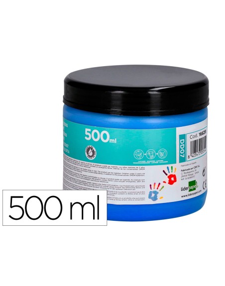 Pintura dedos liderpapel tarrina de 500 ml azul
