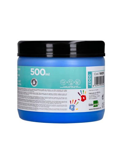 Pintura dedos liderpapel tarrina de 500 ml azul