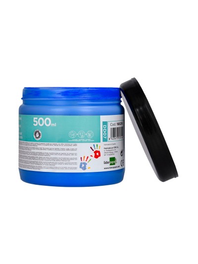 Pintura dedos liderpapel tarrina de 500 ml azul