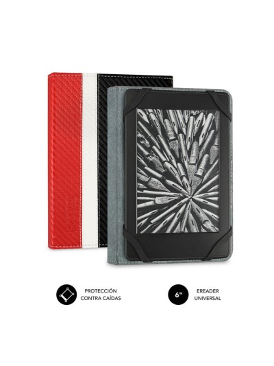 Funda subblim clever ebook case 6 pulgadas rojo - negro - blanco