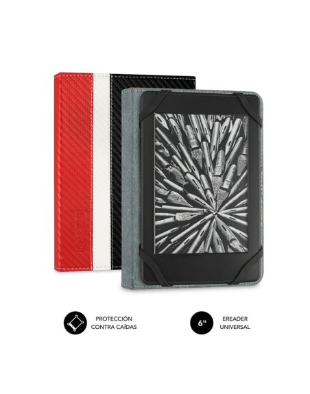 Funda subblim clever ebook case 6 pulgadas rojo - negro - blanco