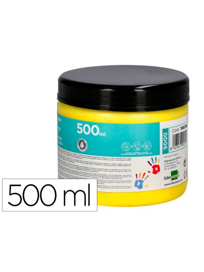 Pintura dedos liderpapel tarrina de 500 ml amarillo