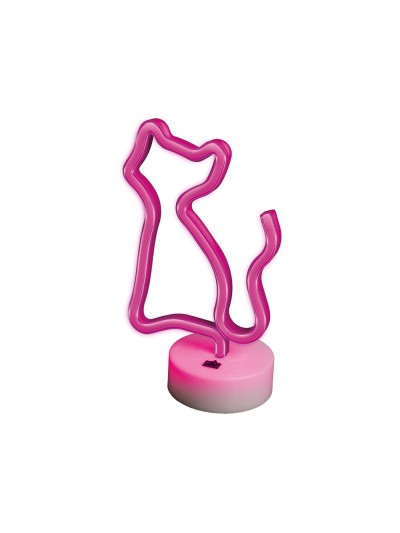 Lampara forever neon led on a stand cat pink