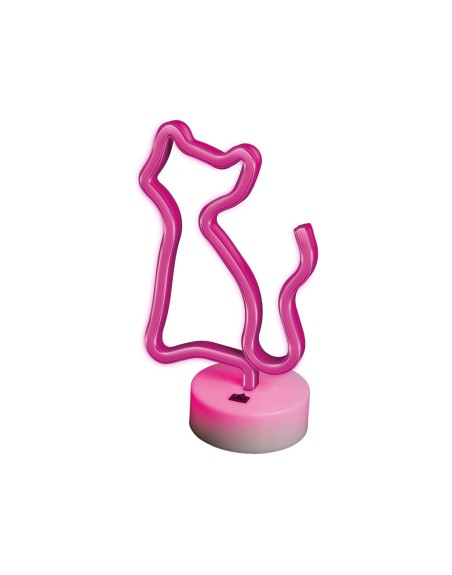 Lampara forever neon led on a stand cat pink