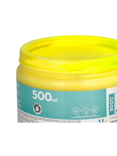 Pintura dedos liderpapel tarrina de 500 ml amarillo