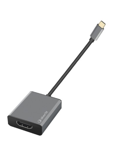 Adaptador silver ht usb tipo c a hdmi 4k - macho - hembra - silver