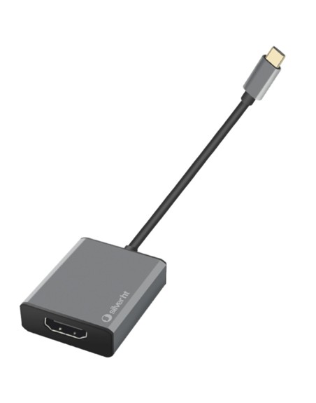 Adaptador silver ht usb tipo c a hdmi 4k - macho - hembra - silver