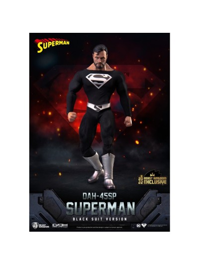 Figura beast kingdom dc comics superman dynamic8h traje negro especial
