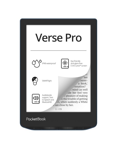 Libro electronico ebook pocketbook verse pro ereader 6 pulgadas 16 gb azul - azure