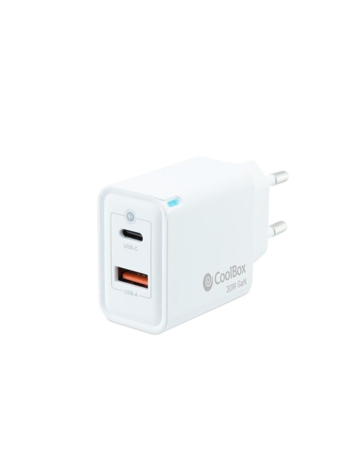 Cargador usb de pared coolbox 30w usb tipo a - usb tipo c Cargador usb de pared coolbox 30w usb tipo a - usb tipo c