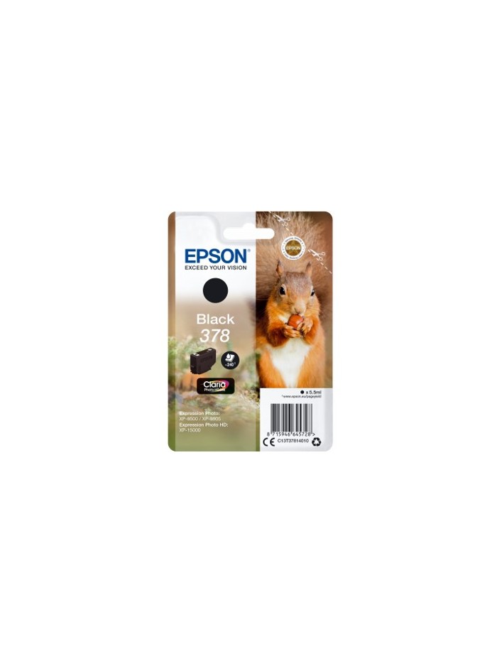 Cartucho tinta epson c13t37814010 singlepack negro 378 claria photo hd ink xp - 8500 ardilla Cartucho tinta epson c13t37814010 singlepack negro 378 claria photo hd ink xp - 8500 ardilla