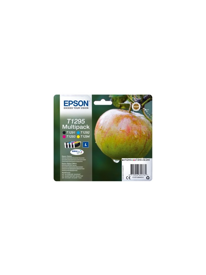 Multipack tinta epson c13t12954012 negro - cian - magenta - amarillo manzana Multipack tinta epson c13t12954012 negro - cian - magenta - amarillo manzana