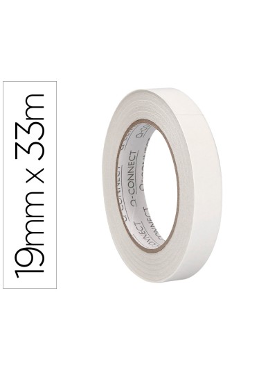 Cinta adhesiva q-connect doble cara 33 mt x 19 mm