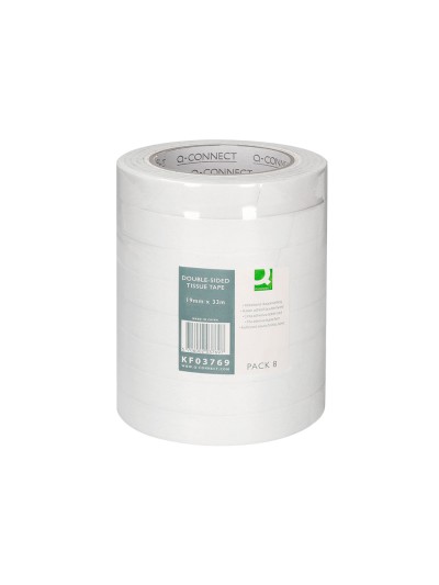 Cinta adhesiva q-connect doble cara 33 mt x 19 mm