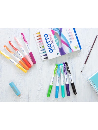 Rotulador giotto turbo soft brush punta de pincel caja de 10 unidades colores surtidos