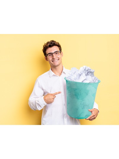 Papelera plastico liderpapel menta translucido 13 litros 275x285 mm