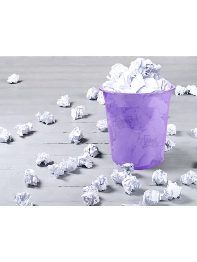 Papelera plastico liderpapel lavanda translucido 13 litros 275x285 mm
