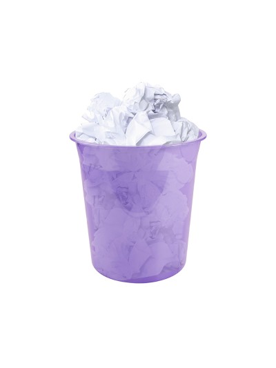 Papelera plastico liderpapel lavanda translucido 13 litros 275x285 mm