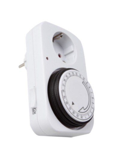 Programador silver electronic analógico - 24 horas - 3600w - 250v - 16a - 50hz - ip 20 - ajustable 15 minutos - 24h negro