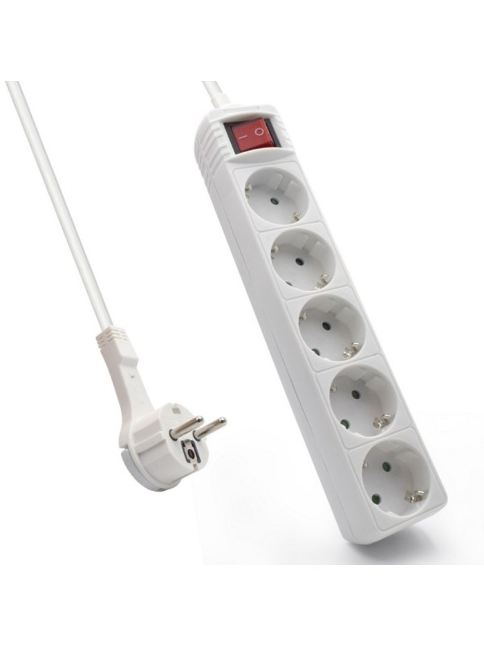 Regleta ewent 5 tomas shucko interruptor y enchufe plano Regleta ewent 5 tomas shucko interruptor y enchufe plano