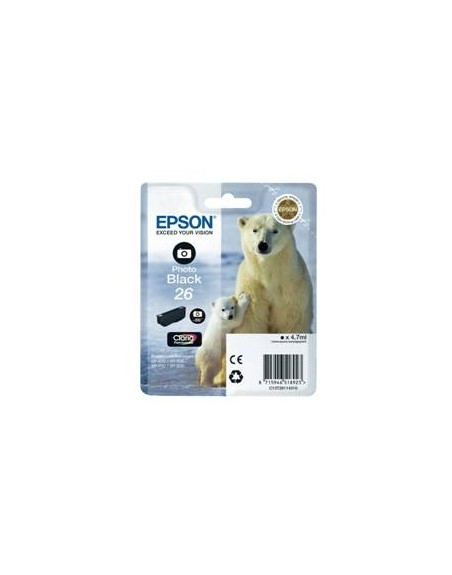 Cartucho tinta epson t261140 negro photo black 26 xp - 600 - 605 - 700 - 800 - oso polar