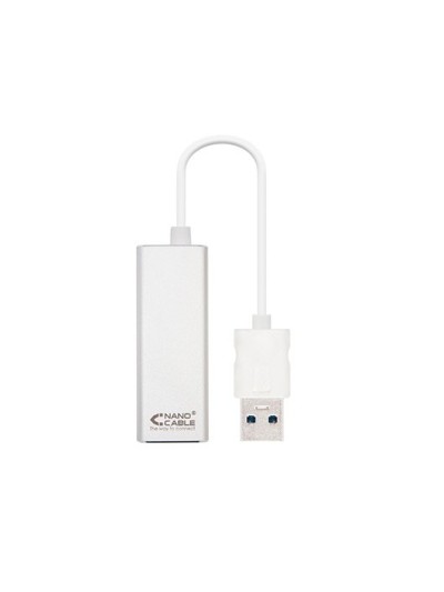 Cable conversor usb 3.0 a gigabit ethernet nanocable 10 - 100 - 1000mbps 15cm - macho - hembra - aluminio