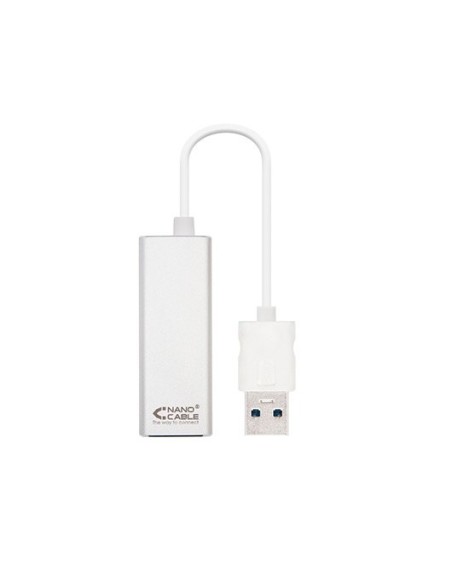 Cable conversor usb 3.0 a gigabit ethernet nanocable 10 - 100 - 1000mbps 15cm - macho - hembra - aluminio
