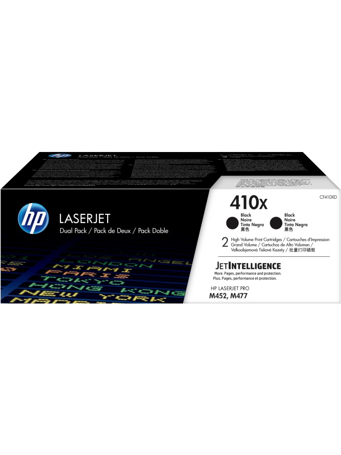 Pack toner hp laserjet 410x alta capacidad 2 uds cf410xd Pack toner hp laserjet 410x alta capacidad 2 uds cf410xd