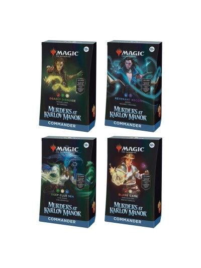 Juego de cartas magic the gatering mazos commander murders at karlov manor 4 mazos inglés