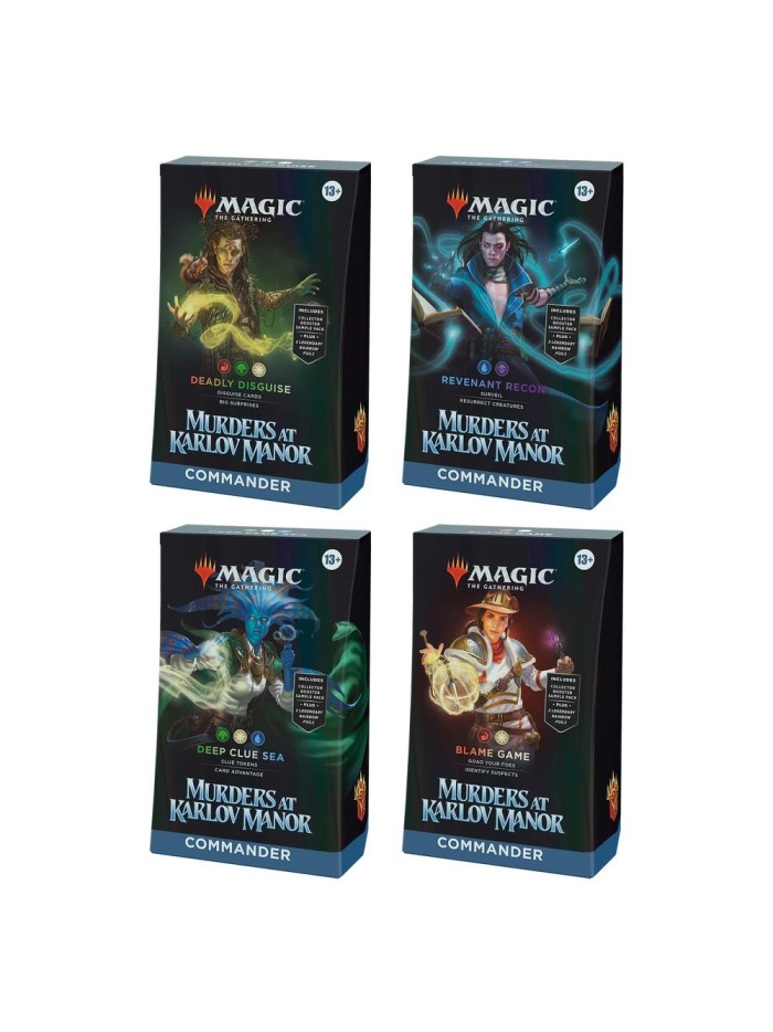 Juego de cartas magic the gatering mazos commander murders at karlov manor 4 mazos inglés Juego de cartas magic the gatering mazos commander murders at karlov manor 4 mazos inglés