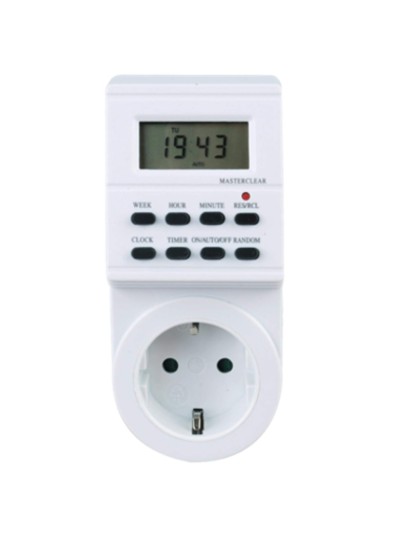 Programador silver electronic digital - semanal - 3600w - 250v - 16a - 50hz - ip 20 - ajustable multifuncion