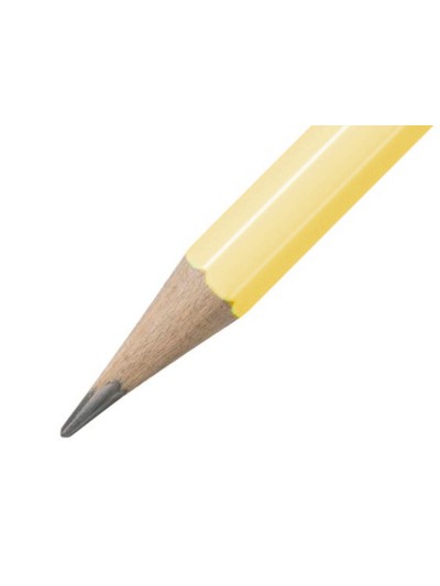 Lapices de grafito con goma stabilo swano mina 2,2 mm dureza hb amarillo pastel