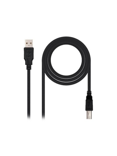 Cable usb tipo b 2.0 a usb tipo a 2.0 nanocable 1m - macho - macho - impresora - negro