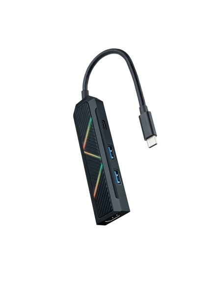 Hub nanocable 4 en 1 usb tipo c - usb - hdmi - 15cm - macho - hembra
