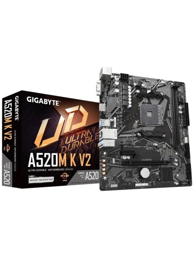 Placa base gigabyte a520m k v2 am4 m - atx - 2 x ddr4 - 4 x usb 3.2 - 2 x usb 2.0 - 1 x hdmi - 1 x d - sub - 1 x ps - 2
