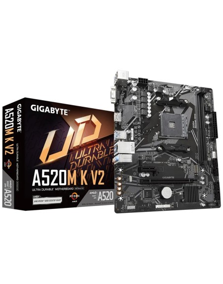 Placa base gigabyte a520m k v2 am4 m - atx - 2 x ddr4 - 4 x usb 3.2 - 2 x usb 2.0 - 1 x hdmi - 1 x d - sub - 1 x ps - 2