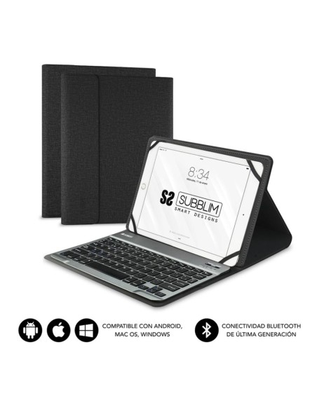 Funda + teclado subblim para teclado 10.1 pulgadas negro