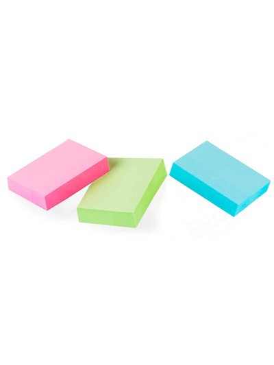 Bloc de notas adhesivas quita y pon q-connect 38x51 mm 100% papel reciclado colores pasteles en caja de carton